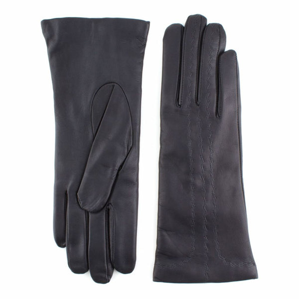Women's Leather Gloves with Delicate Embroidery from Edge to Fingers