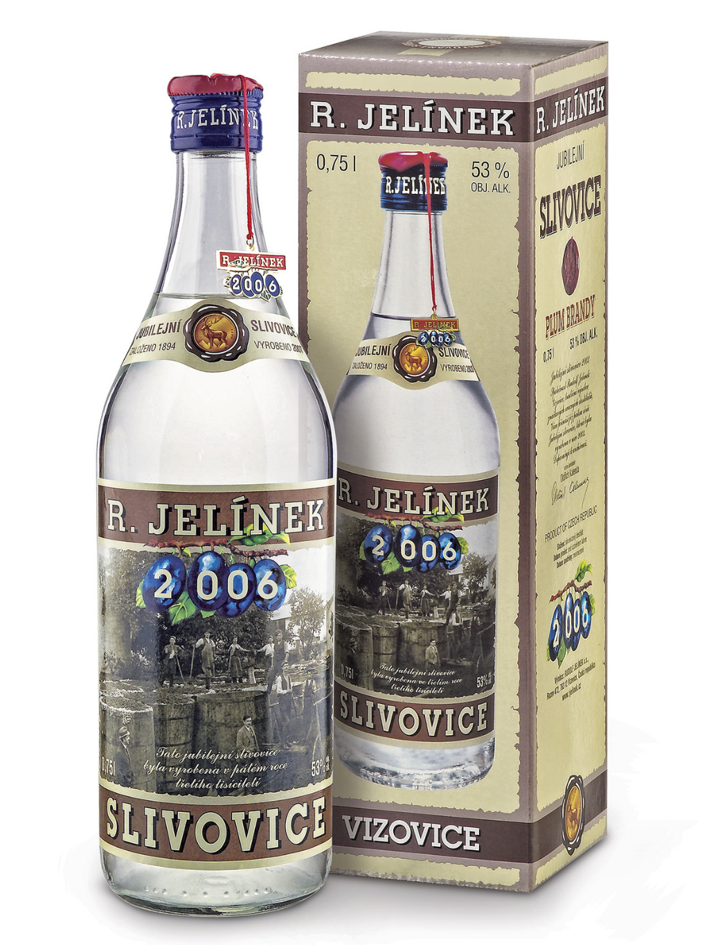 Jubilejní slivovice 2006 53% 0,75l