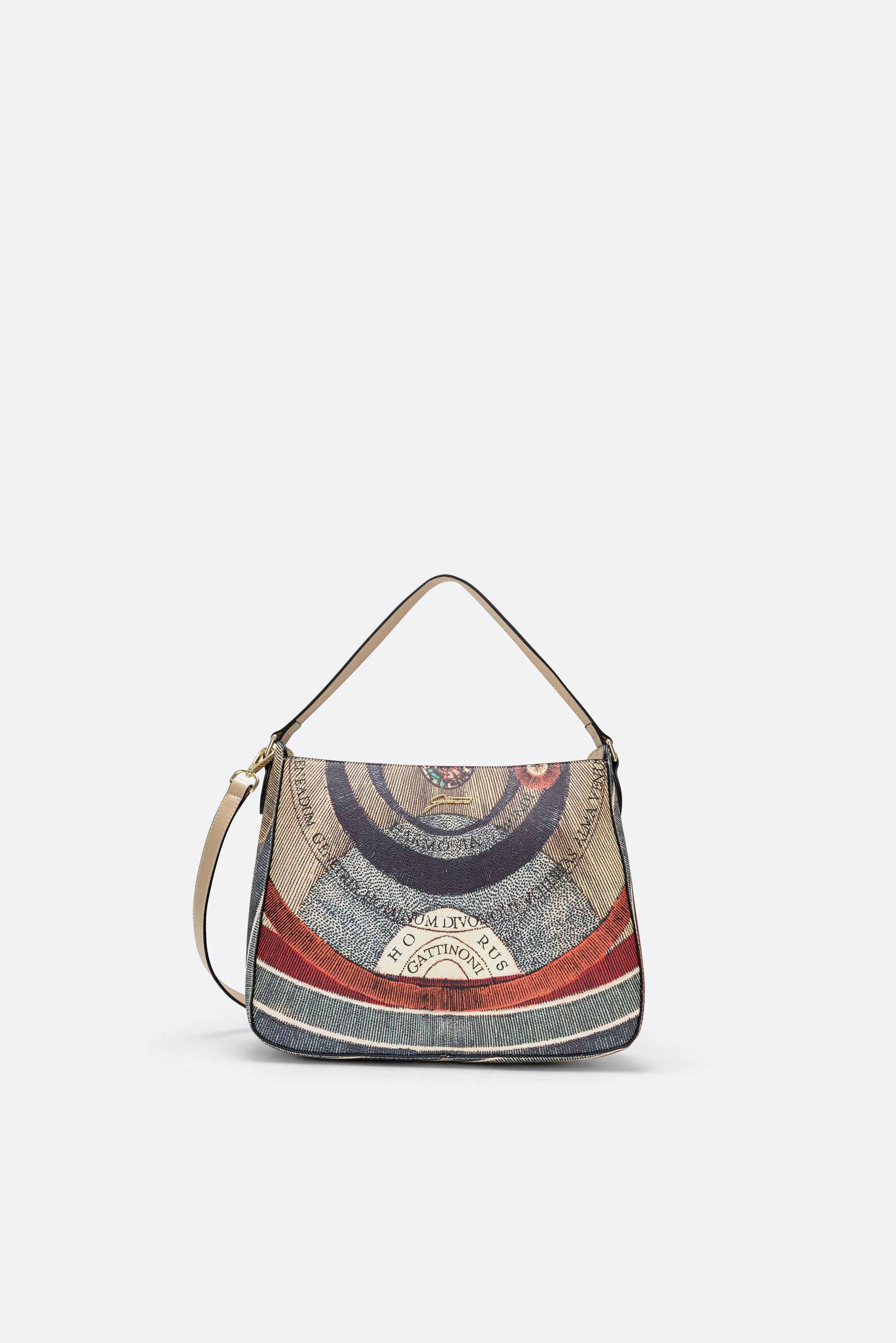 Medium Hobo Bag Planetarium Classic Leather Finish in Beige