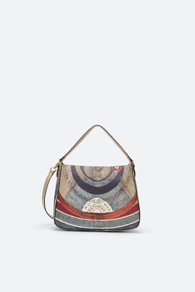 Medium Hobo Bag Planetarium Classic Leather Finish in Beige