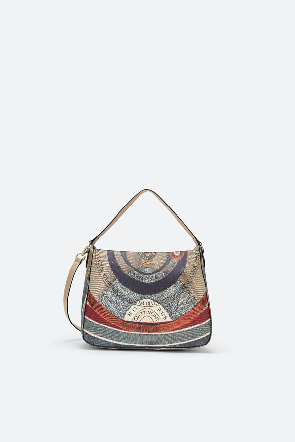 Medium Hobo Bag Planetarium Classic Leather Finish in Beige