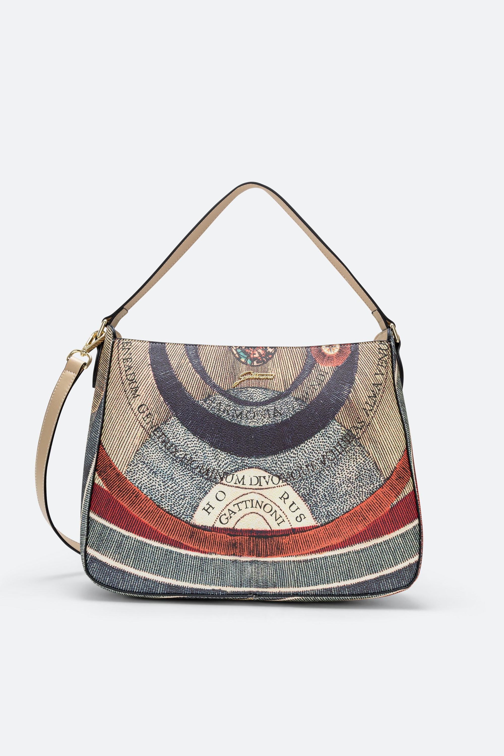 Medium Hobo Bag Planetarium Classic Leather Finish in Beige