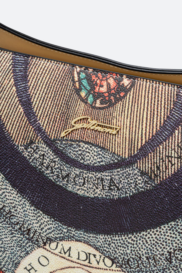 Medium Hobo Bag Planetarium Classic Leather Finish in Beige