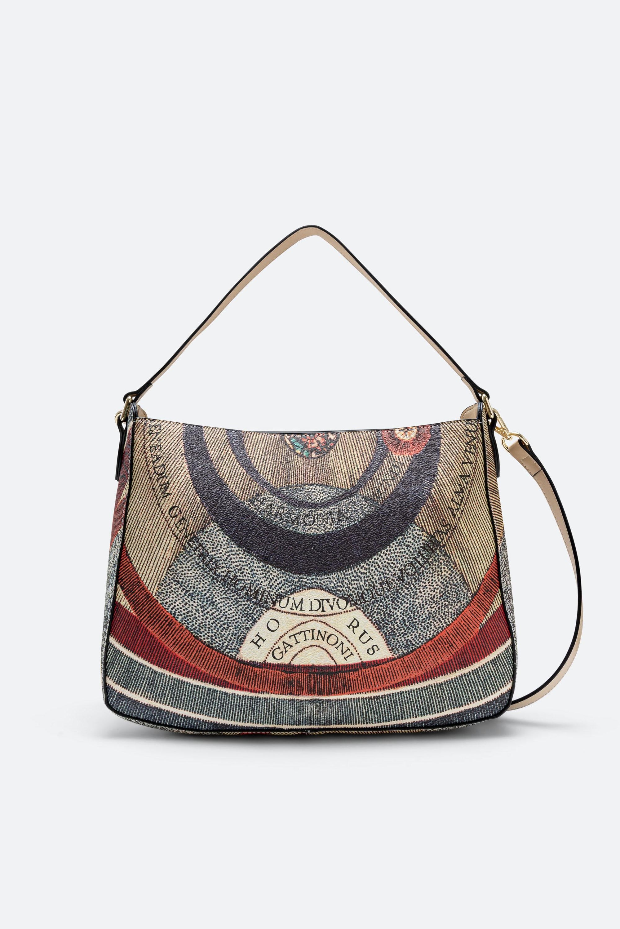 Medium Hobo Bag Planetarium Classic Leather Finish in Beige