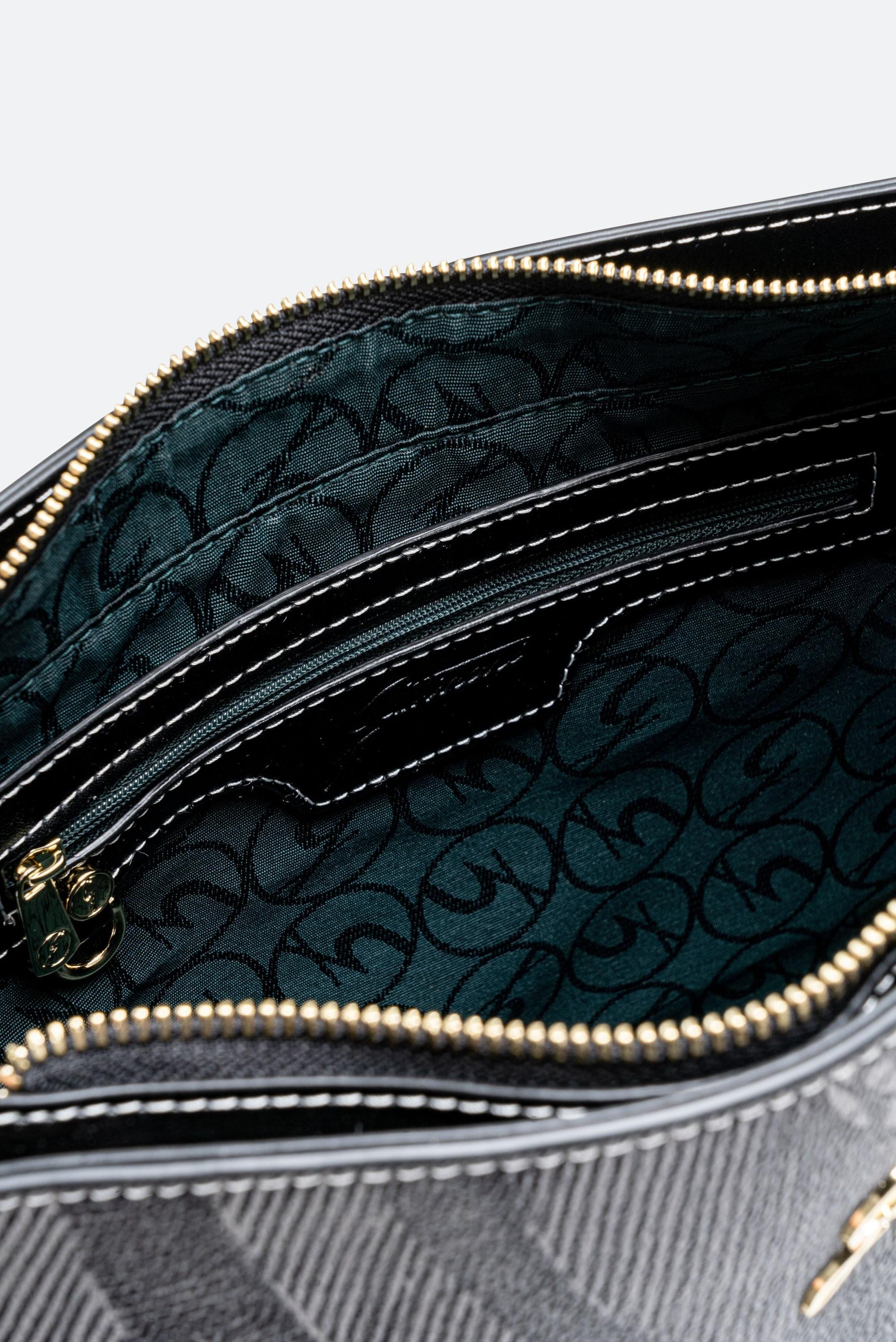 Medium Hobo Bag Planetarium Mono Black Leather Finish in Black