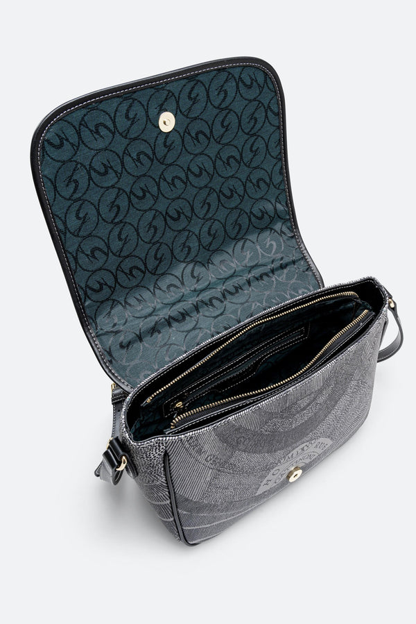 Flap Bag Medium Planetarium mono black color Black