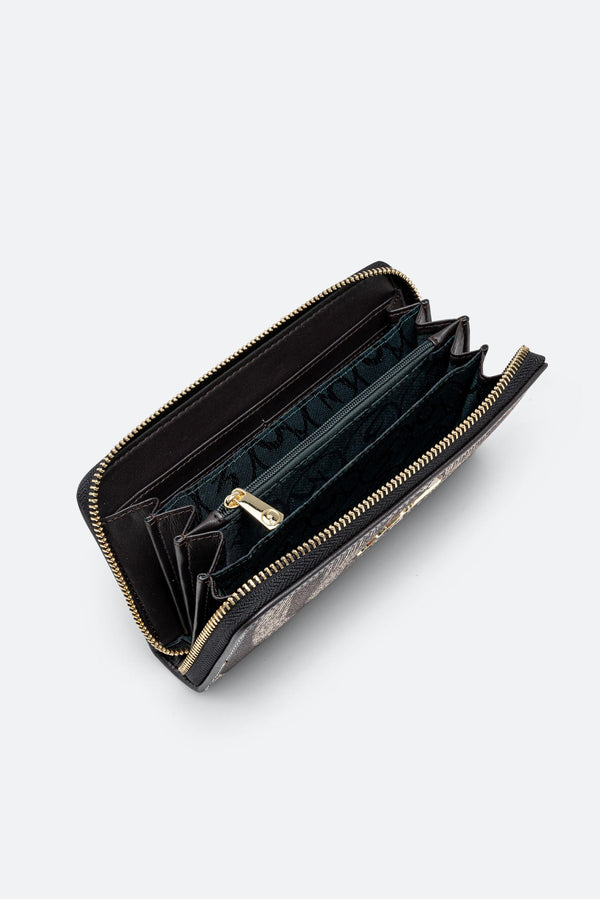Large wallet with Planetarium Diana print and dark brown finishes