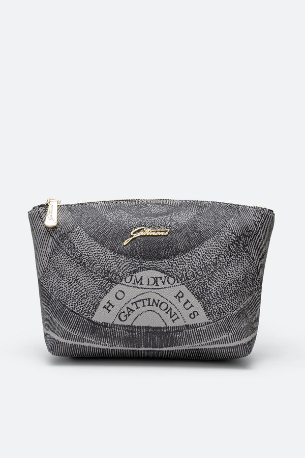 Trousse de beauté moyenne avec zip Planetarium Mono Noir