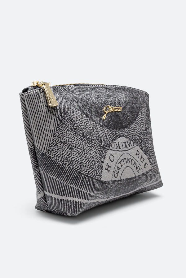 Trousse de beauté moyenne avec zip Planetarium Mono Noir