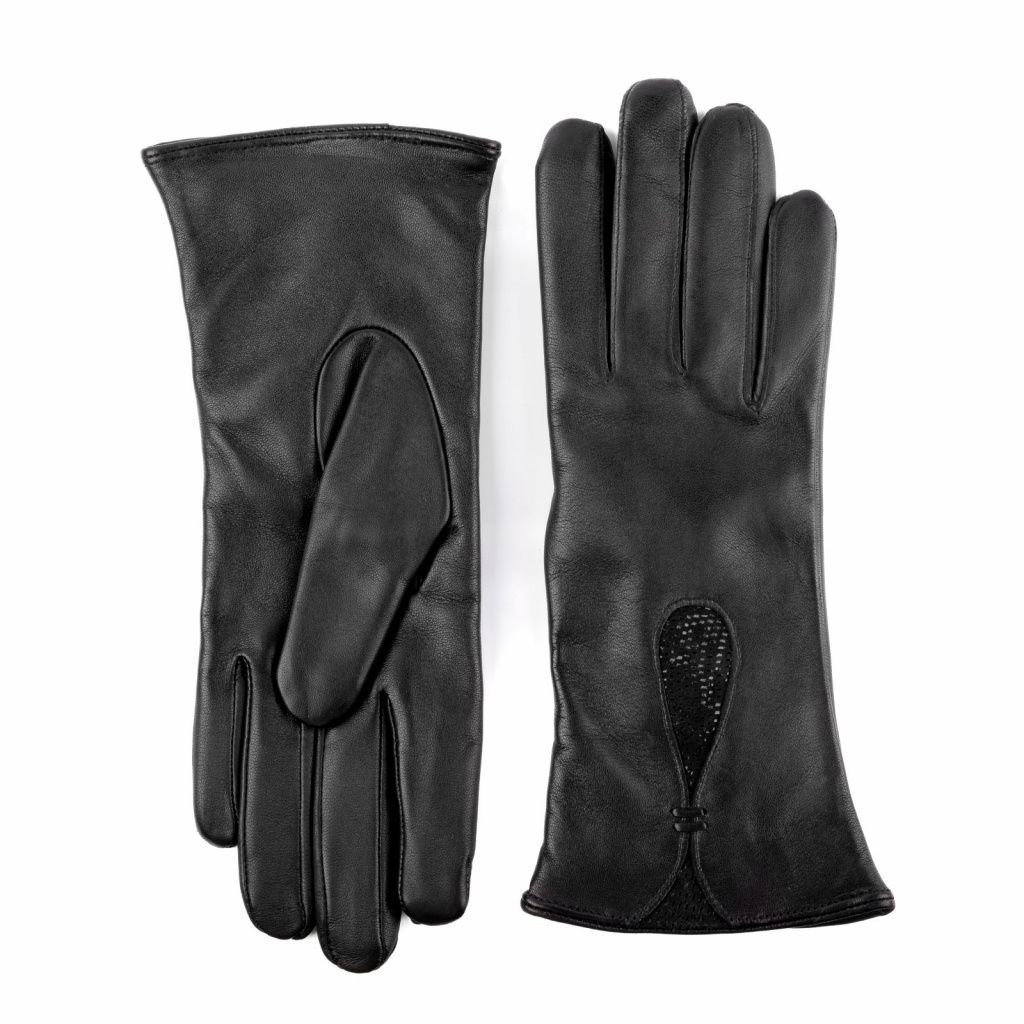 Women's Leather Gloves with Decoration