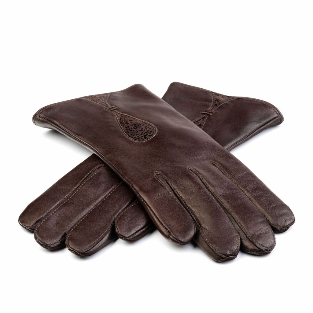 Women's Leather Gloves with Decoration