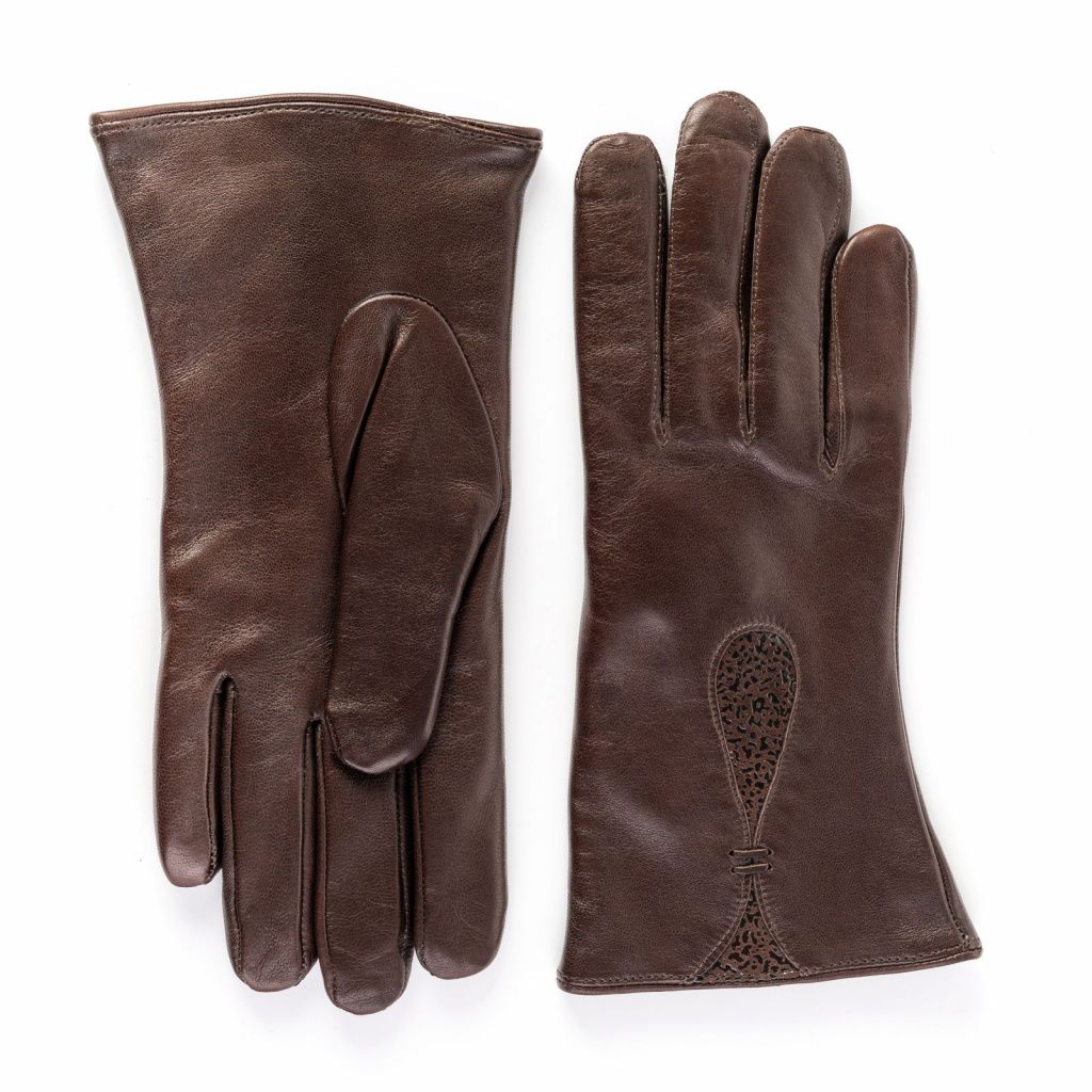 Women's Leather Gloves with Decoration