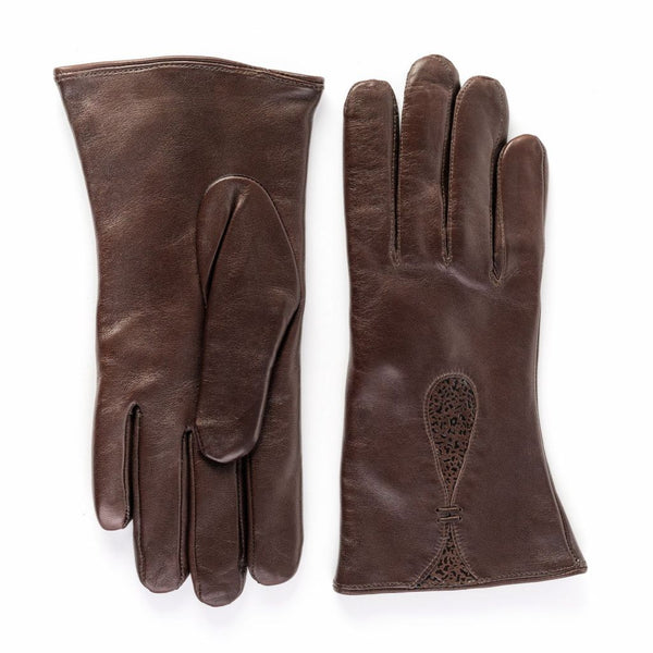 Women's Leather Gloves with Decoration