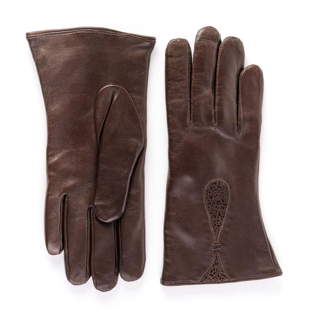 Women's Leather Gloves with Decoration