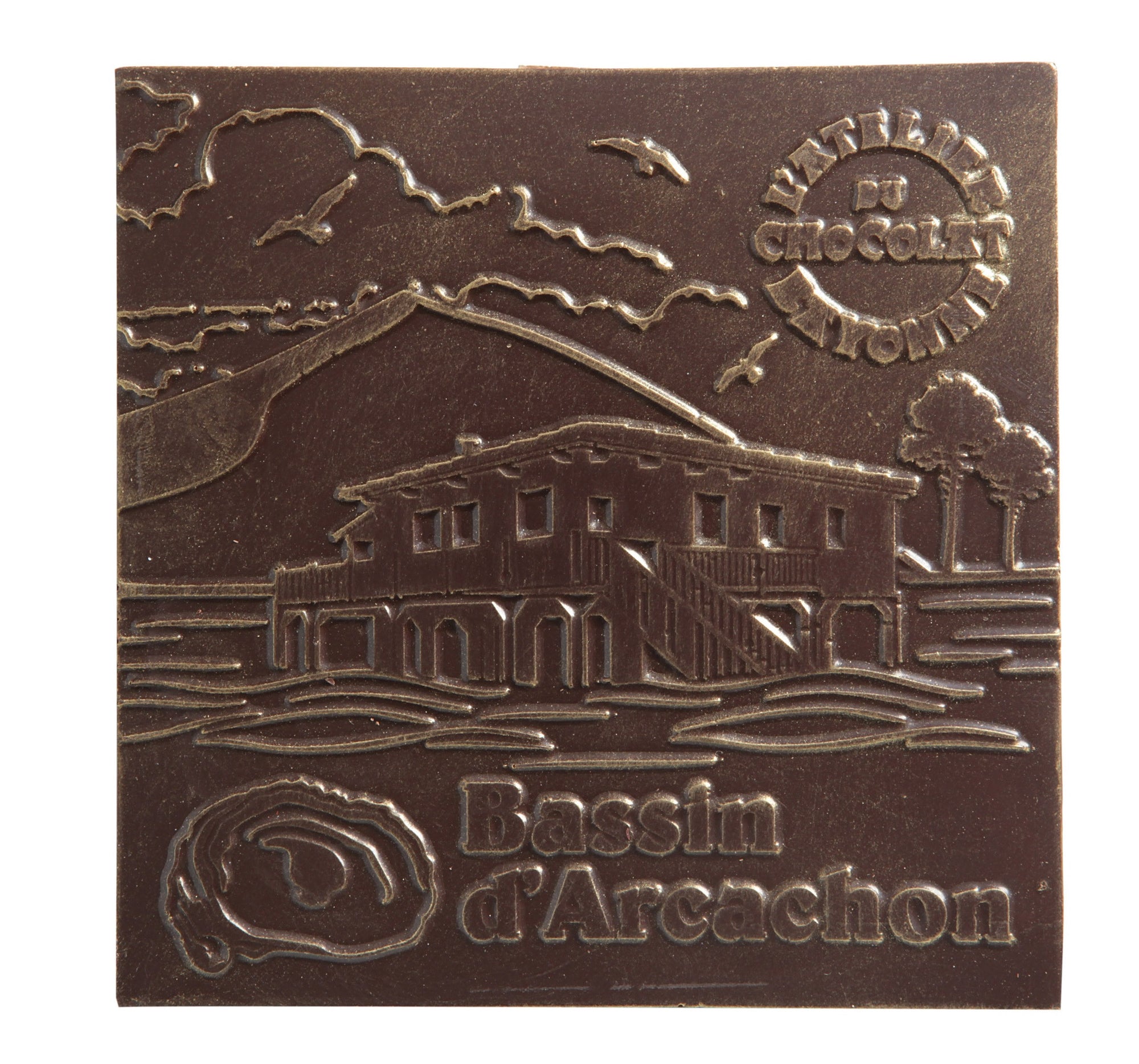 Dark chocolate square Bassin d'Arcachon