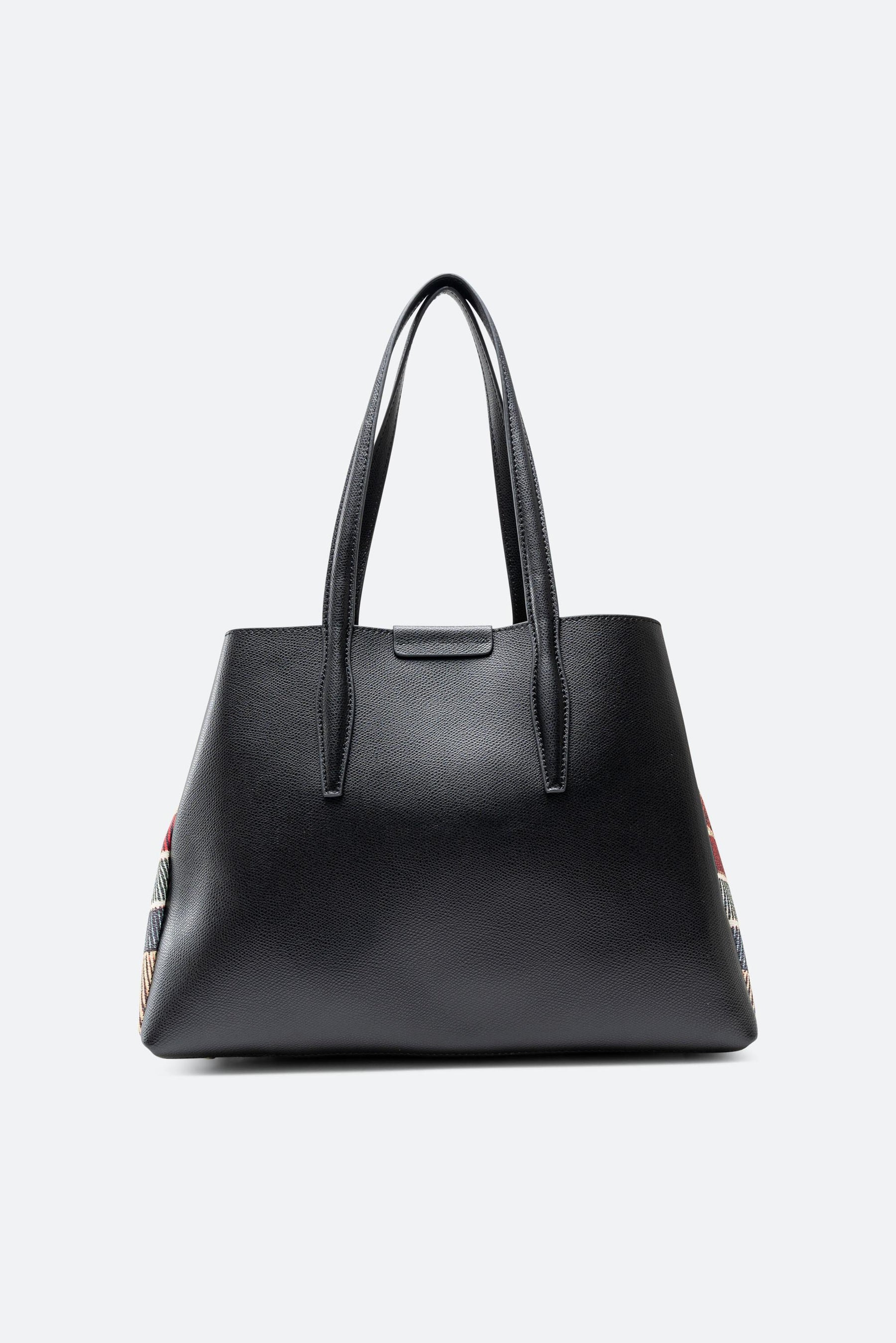 Bolsa de compras de cuero negro