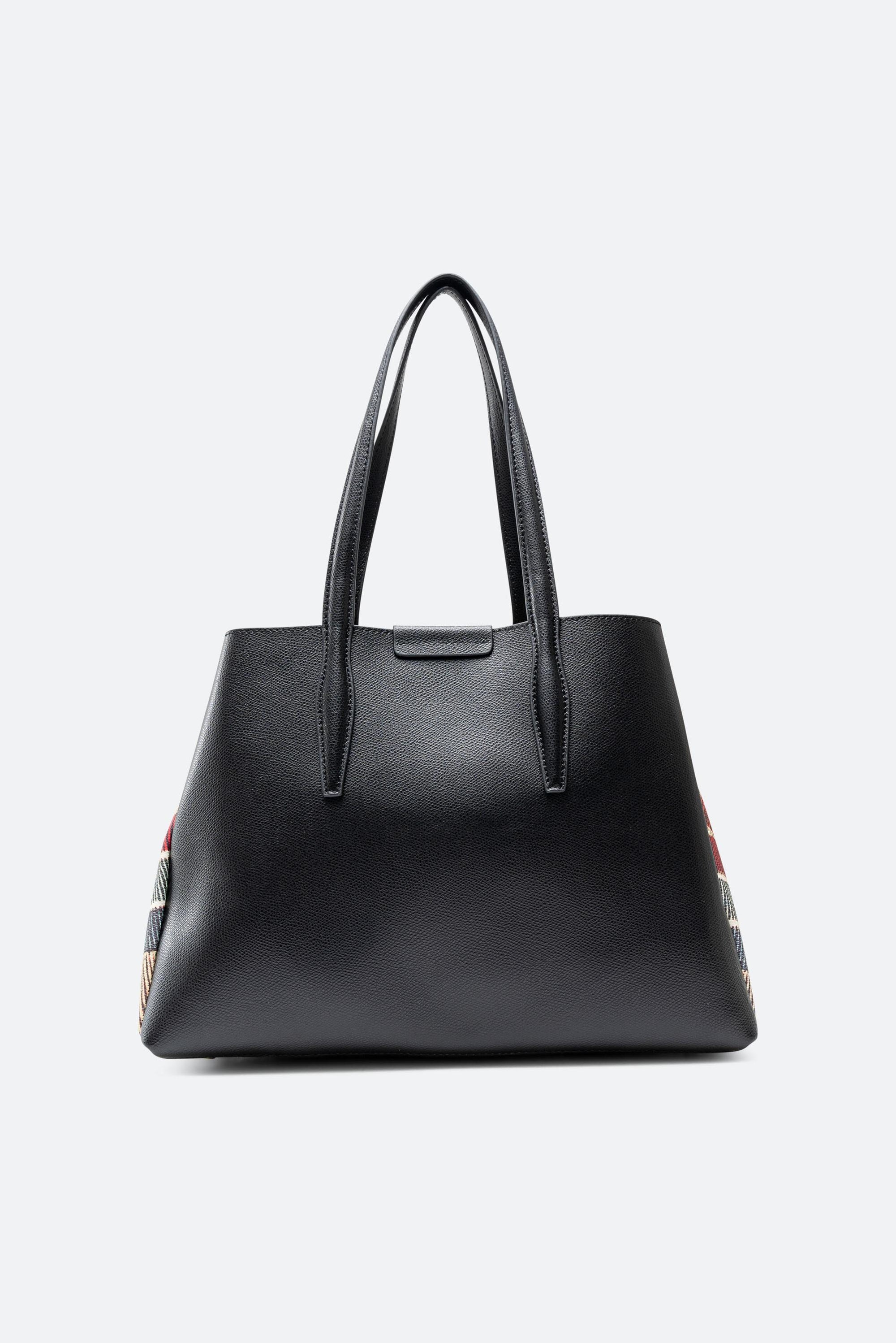 Bolsa de compras de cuero negro