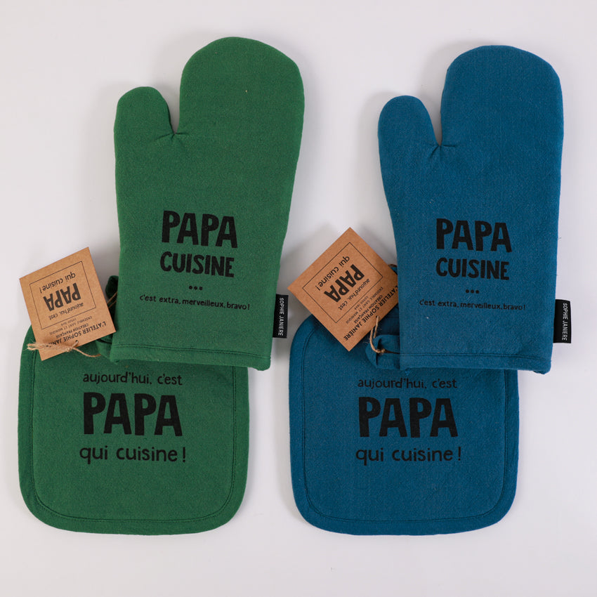 Dad's kitchen glove and pot holder