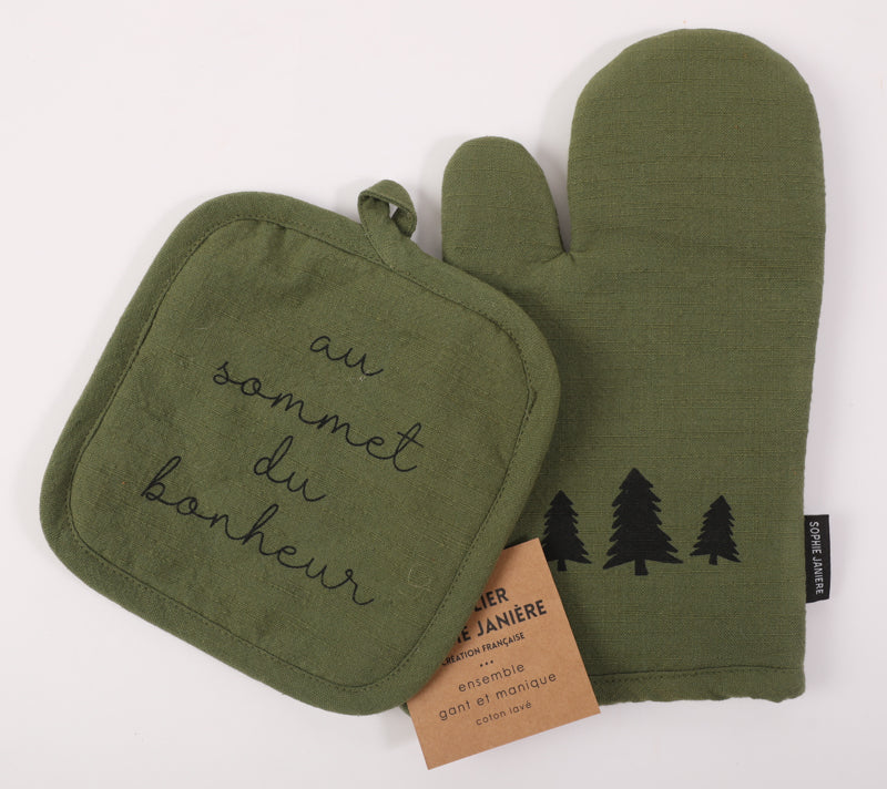 Glove and Pot Holder at the Peak of Happiness