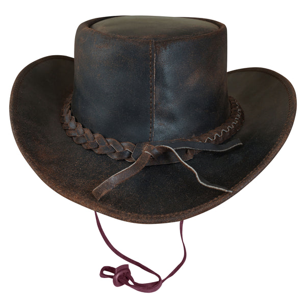 Sombrero unisex de cuero marrón
