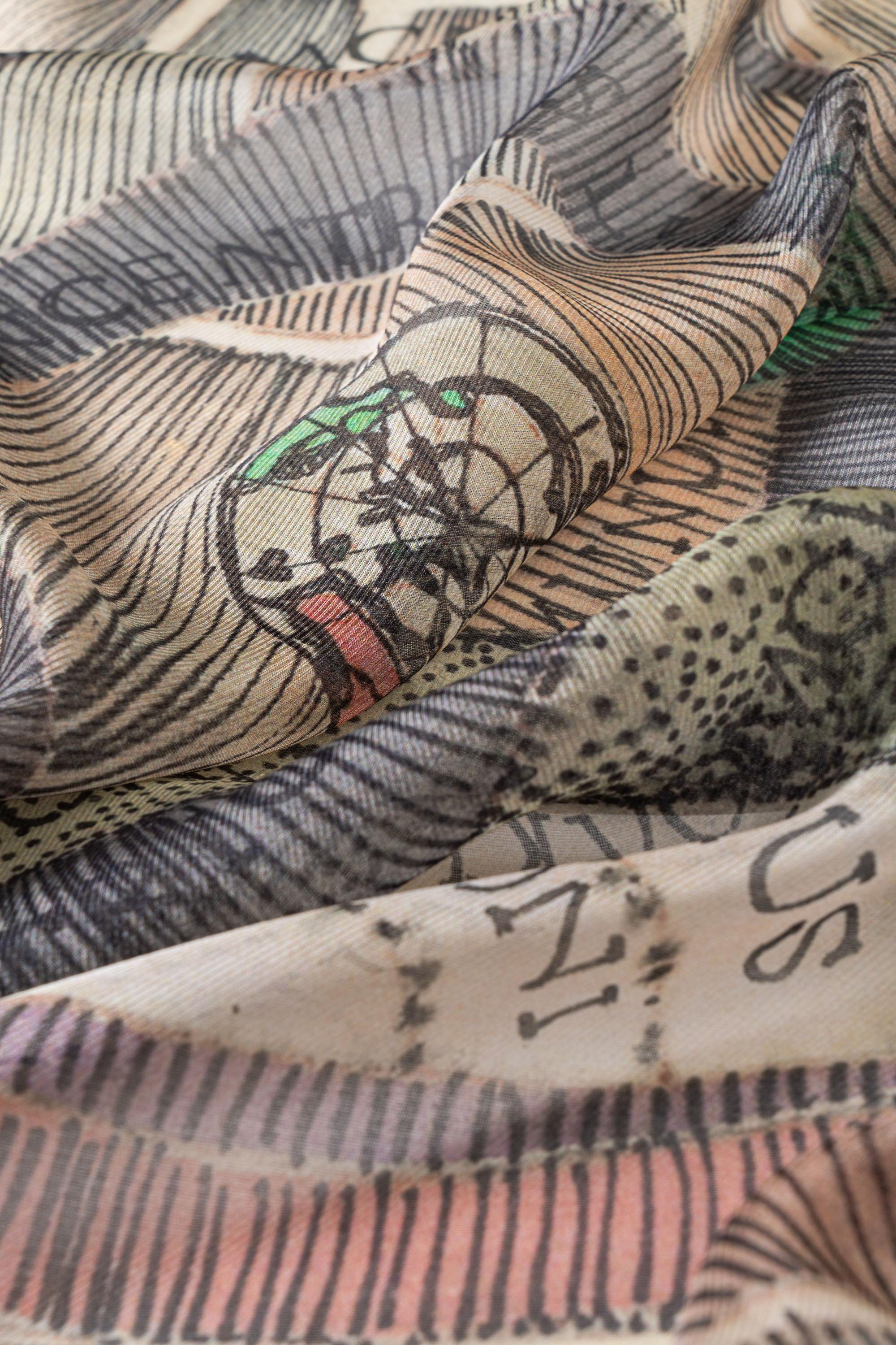 Pashmina iz svile v planetariju akvarel