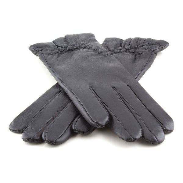 Women's Leather Gloves with Ruching