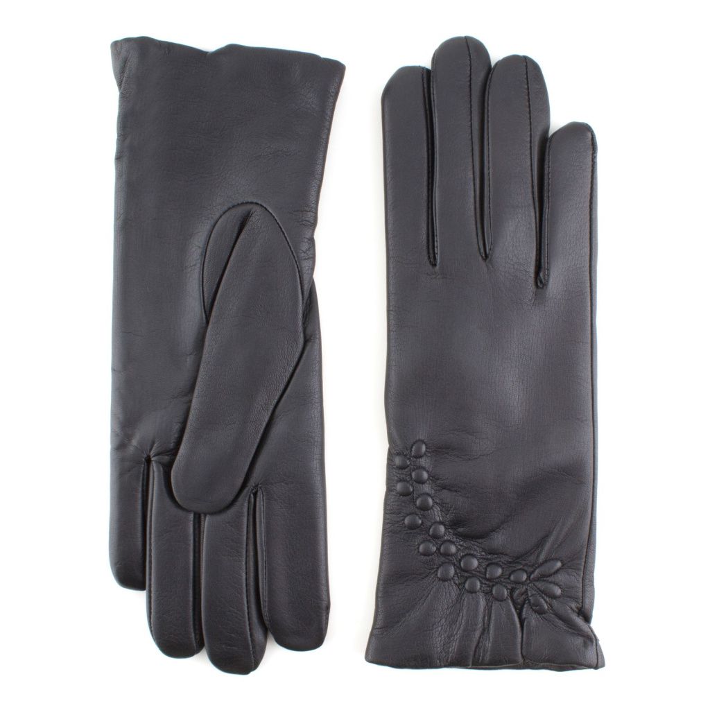 Women's Leather Gloves with Ruching