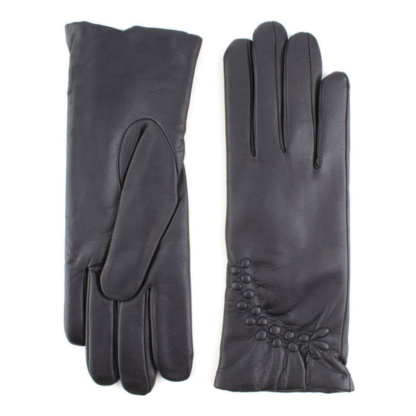 Women's Leather Gloves with Ruching