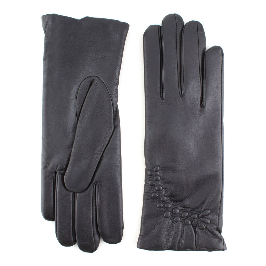 Women's Leather Gloves with Ruching