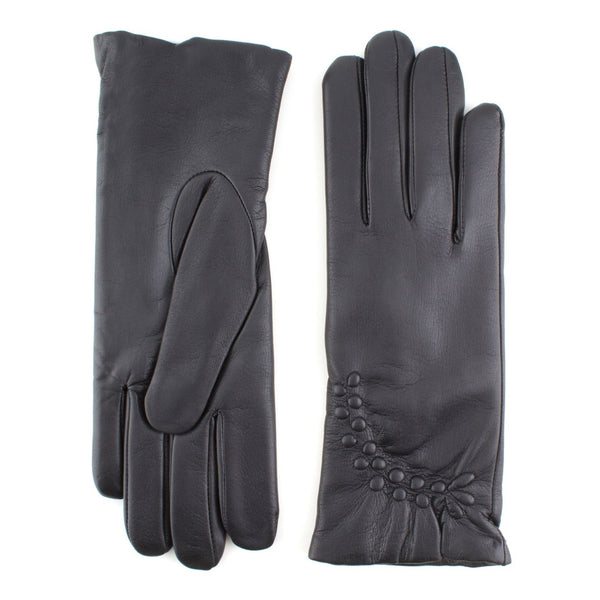 Women's Leather Gloves with Ruching