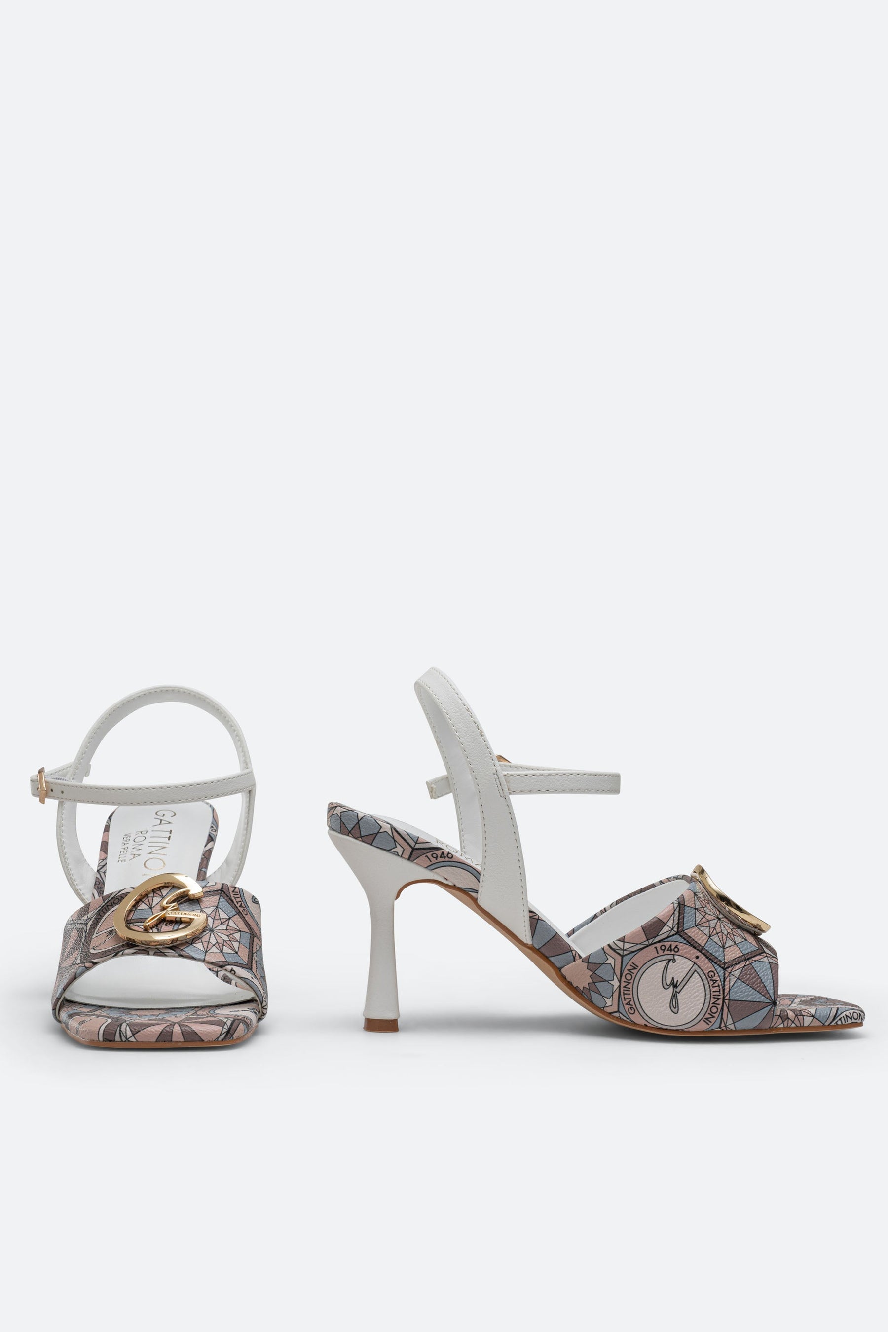 Monroe Sandal in Chalk and Teodosia Powder Details