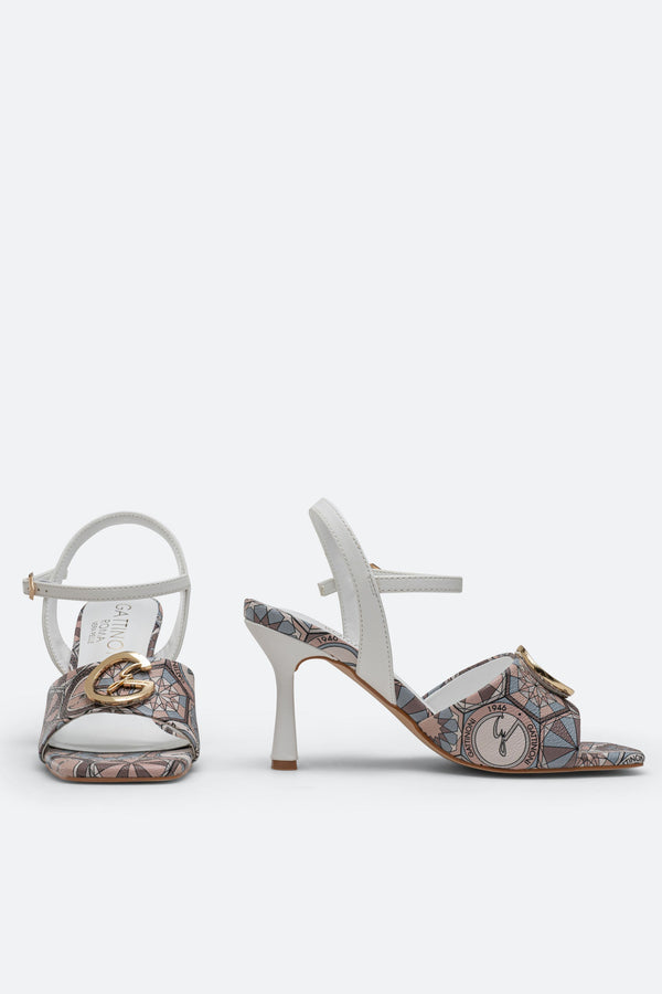 Monroe Sandal in Chalk and Teodosia Powder Details
