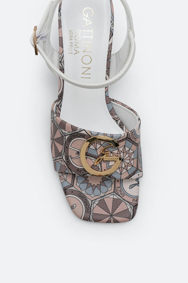 Monroe Sandal in Chalk and Teodosia Powder Details