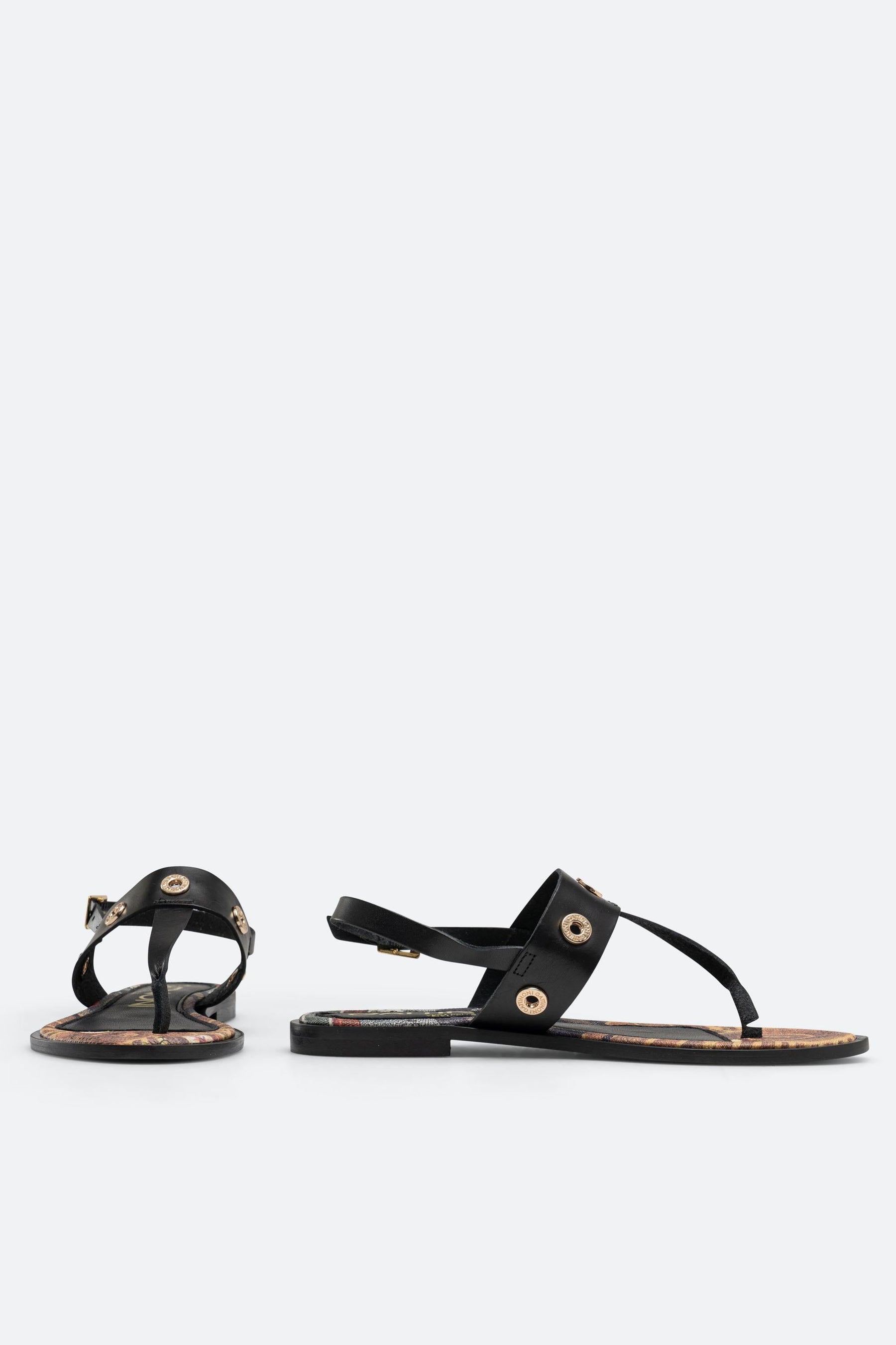 Sandale noire Arica avec semelle classique Planetarium imprimée