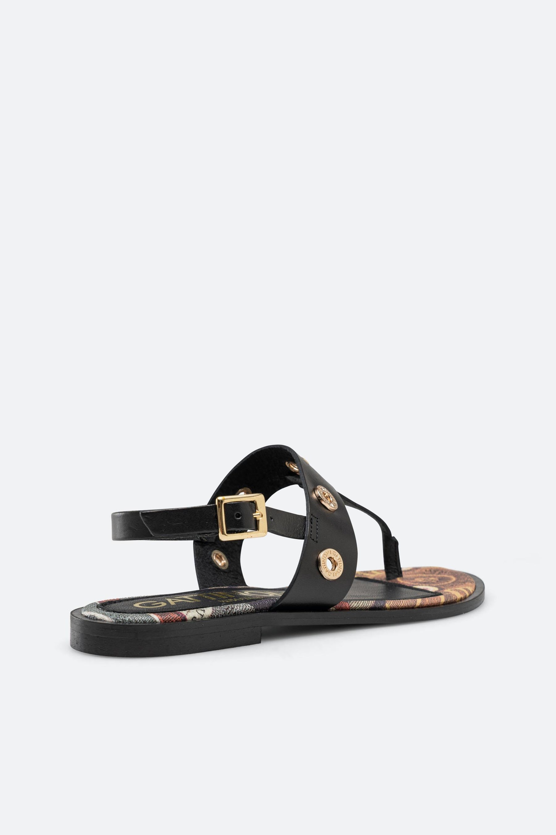 Arica black sandal with printed Planetarium classic sole