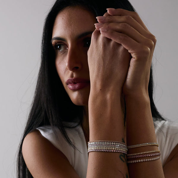 Rose gold tennis bracelet with white zirconia mm 2.0