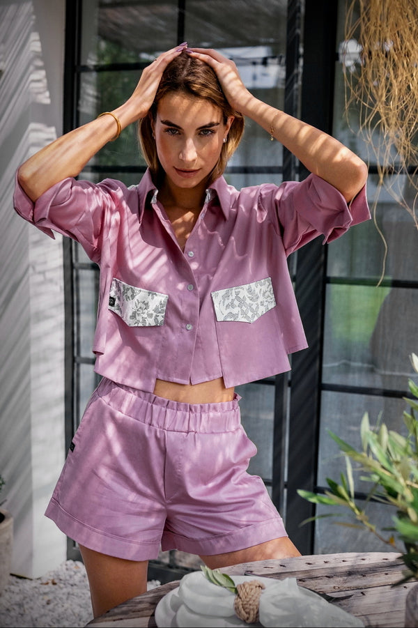 Camisa Aurora | CĀVA PREMIUM WEAR por Loreen Label Tamanho: UNI / XS - L, Cor: Pétala de Rosa