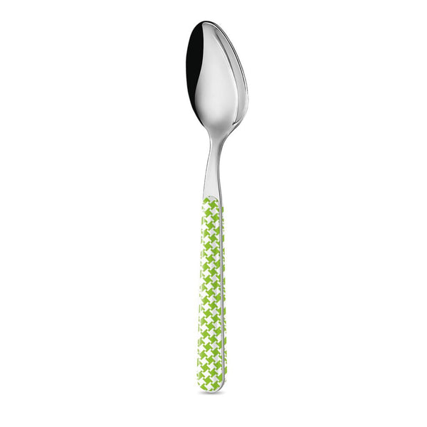 6 Table Spoons - Green Pied de Poule BD14016G