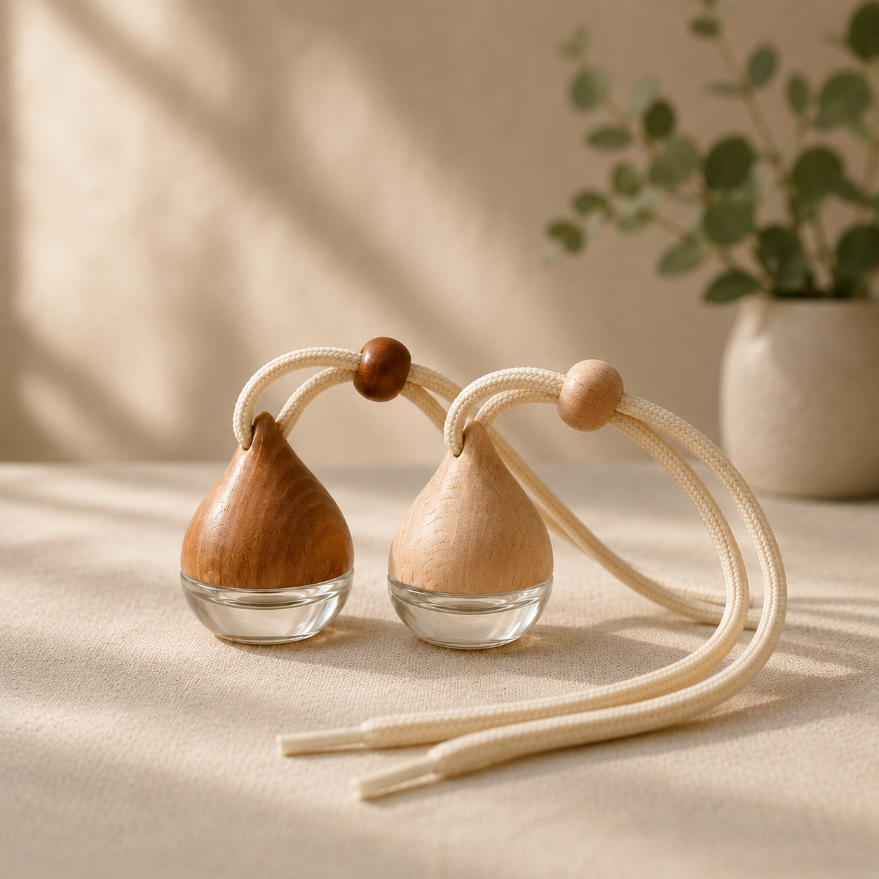 Two portable CocoBee mini diffusers with wooden caps