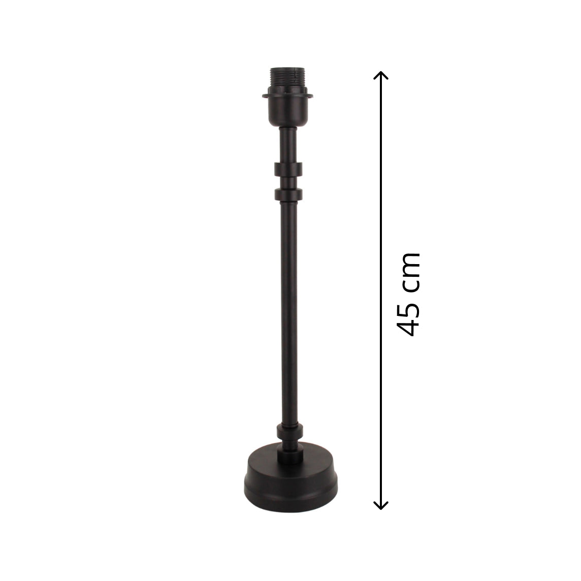 Moderner Lampenfuß aus schwarzem Metall – elegante Basis für Tischlampen.