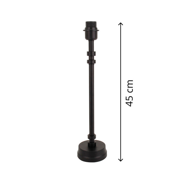 Moderner Lampenfuß aus schwarzem Metall – elegante Basis für Tischlampen.