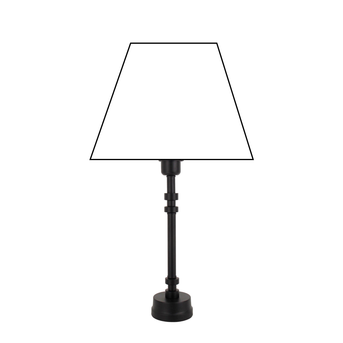 Moderner Lampenfuß aus schwarzem Metall – elegante Basis für Tischlampen.