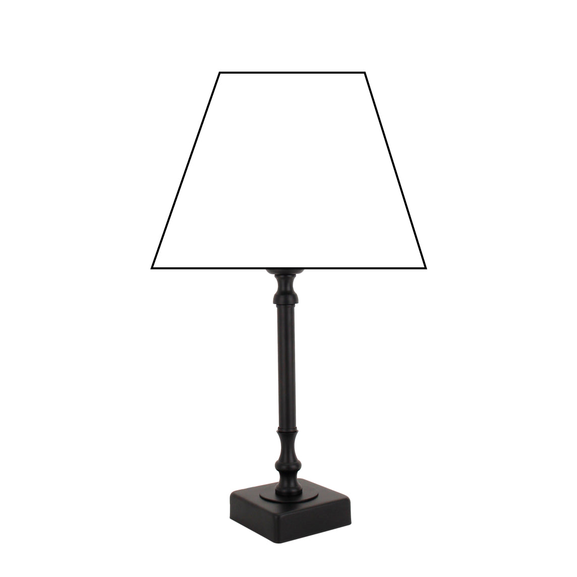 Various Metal Lamp Base – Black (Height 33 cm, E27 Socket, Square Base)