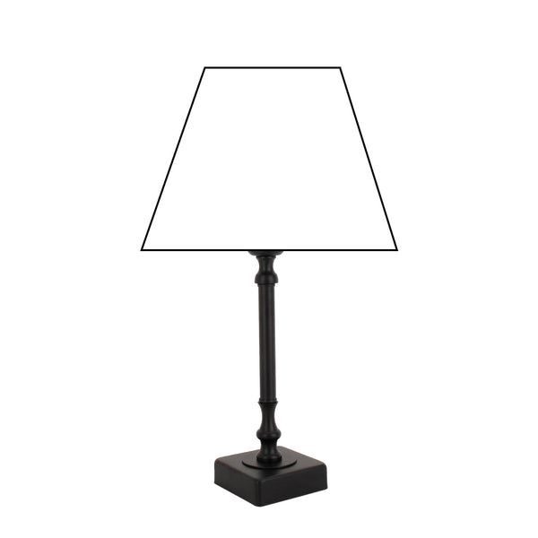 Various Metal Lamp Base – Black (Height 33 cm, E27 Socket, Square Base)