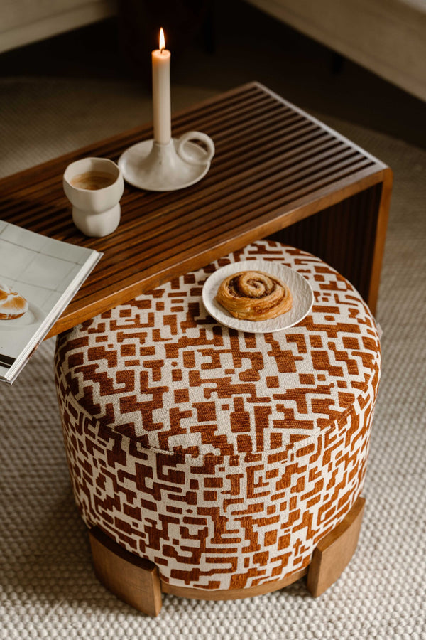 Indore Home - Fien - Pouf - Ottoman - Brown - Beige