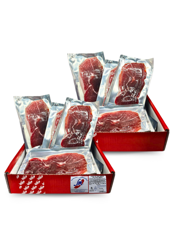 2 Cajas de jamón de cebo ibérico 50% raza ibérica, loncheado + Paquete de Jamón Picado (Envío gratis en península)
