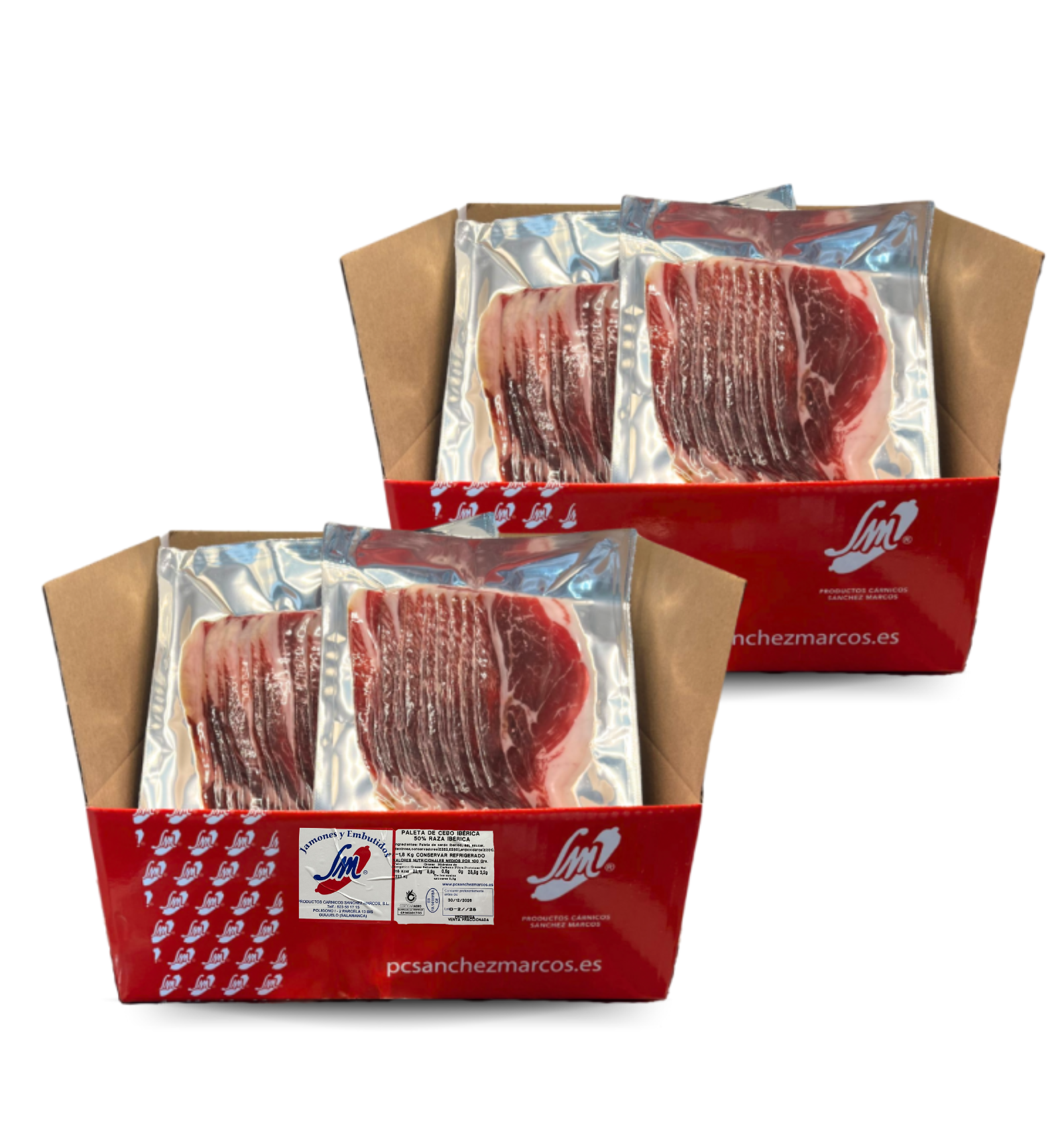 2 Cajas de Paleta de Cebo Ibérico 50% raza Ibérica - Loncheada