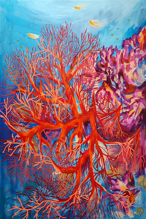 Underwater tree of life original painting