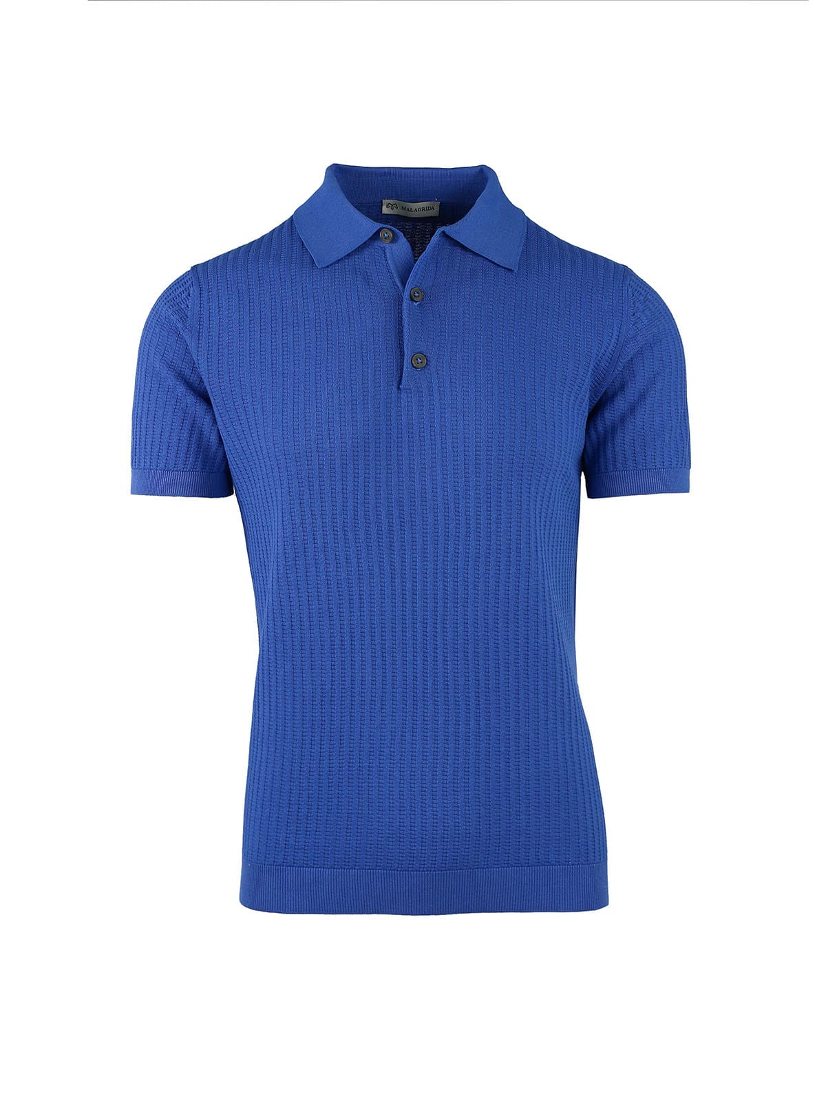 SHORT SLEEVE POLO WITH VERTICALLY KNITTED RIBS