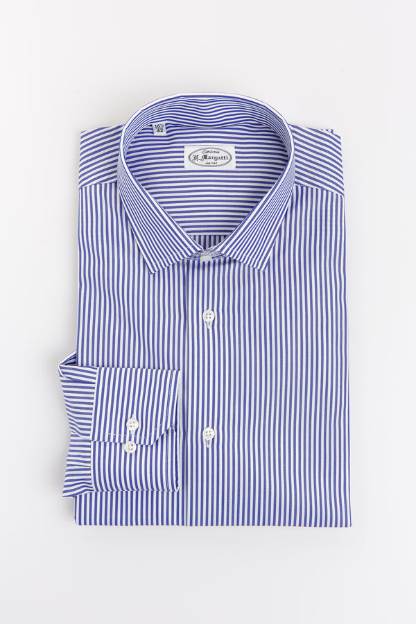 Chemise rayée bleue 100 % coton Thomas Mason
